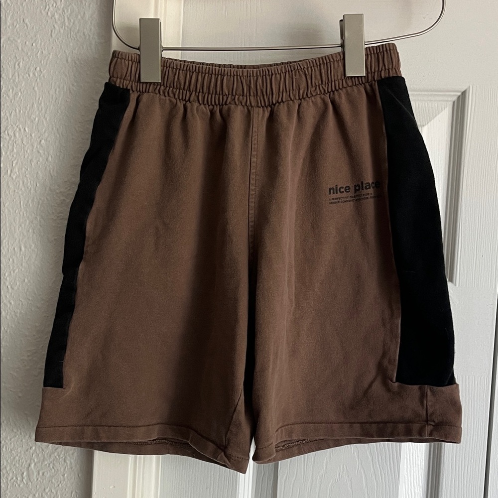 Zara 11-12 brown black cotton sweat comfy shorts